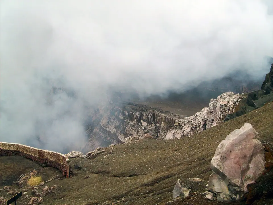 The smoking crater of Masaya volcano